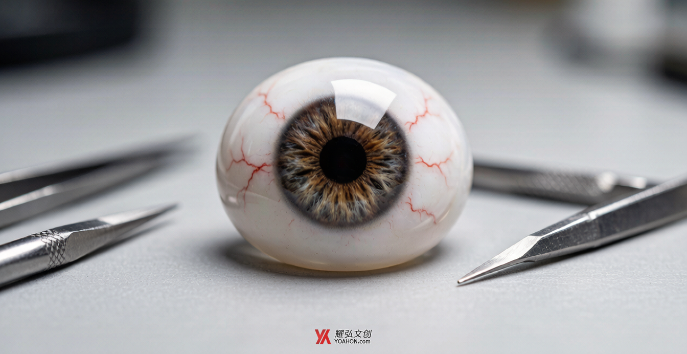手工绘制的仿真义眼虹膜与血丝纹理